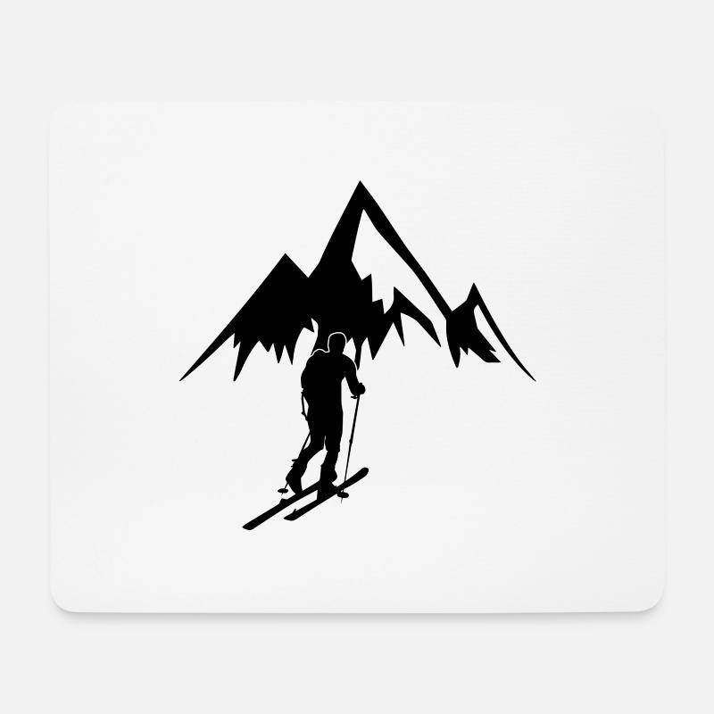 Skitour Touren Ski Geschenk Skiing Berg Wandern - Mousepad (Querformat) - Weiß
