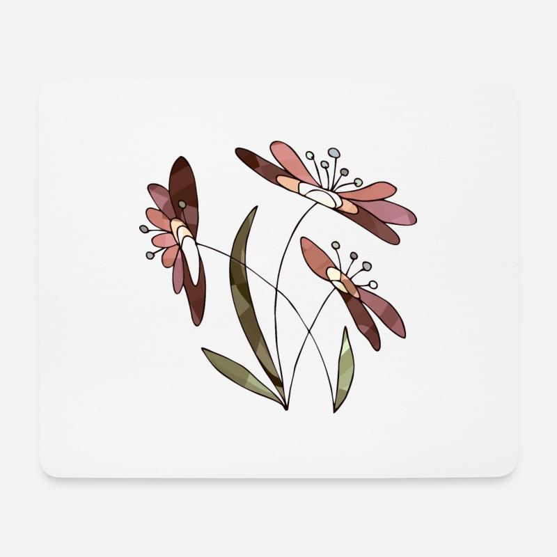 Blumen - Mousepad (Querformat) - Weiß