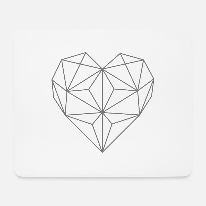 Herz geometrisch blank - Mousepad (Querformat) - Weiß