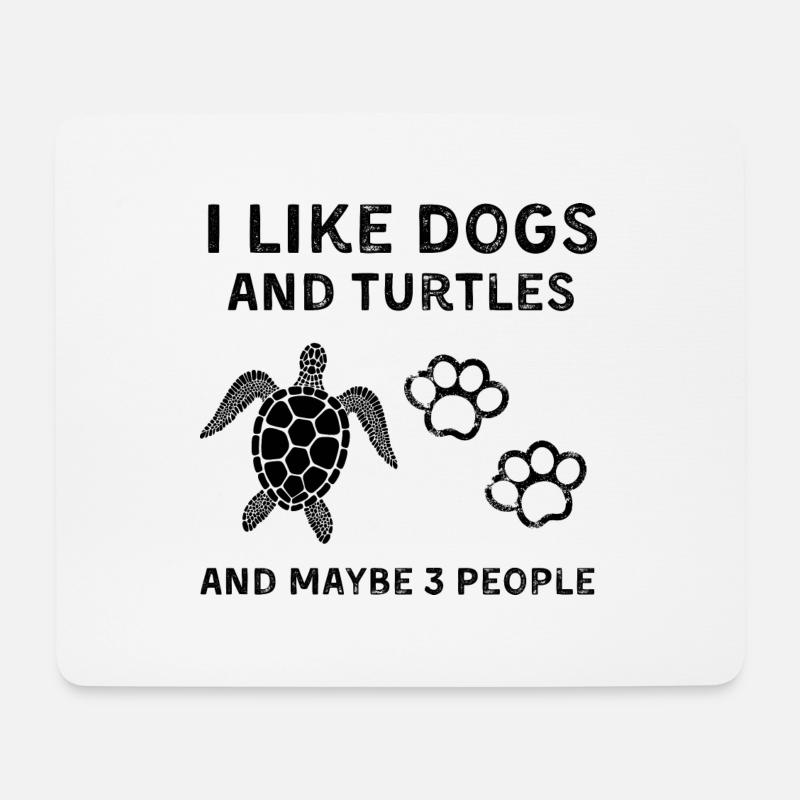 DOGS AND TURTLES - Mousepad (Querformat) - Weiß