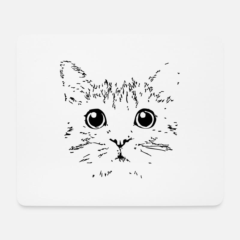 cat head - Mouse Pad (horizontal) - white