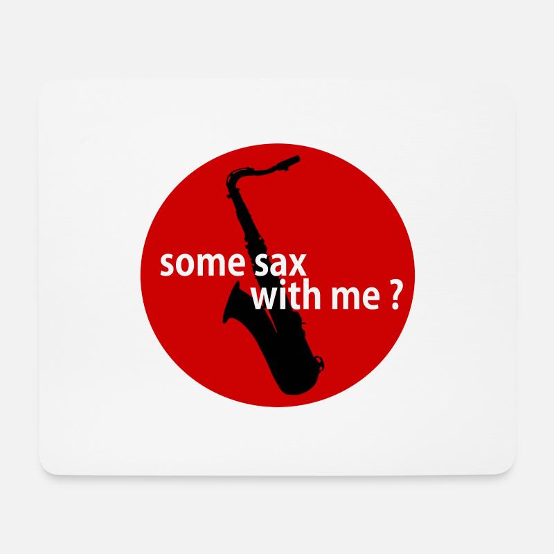 Some sax with me? - Mousepad (Querformat) - Weiß