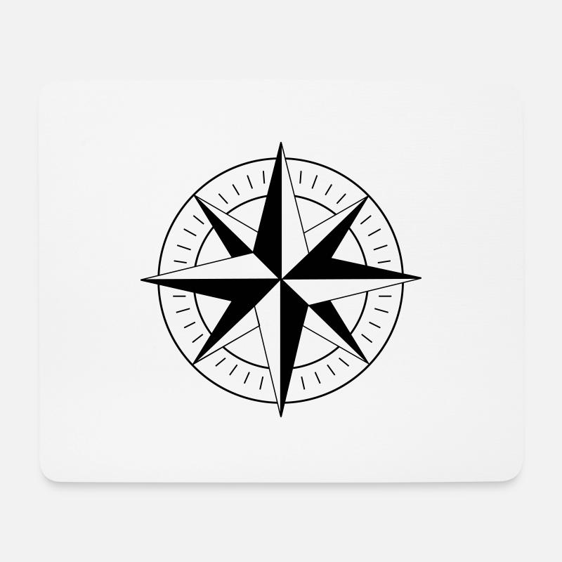 kompass - Mousepad (Querformat) - Weiß