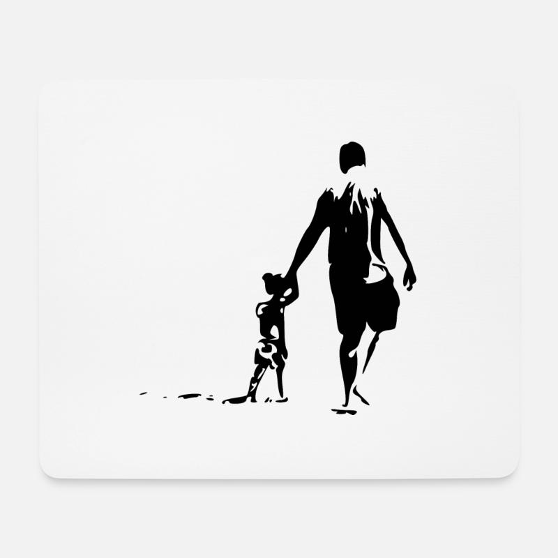 Vater und Tochter - Mousepad (Querformat) - Weiß