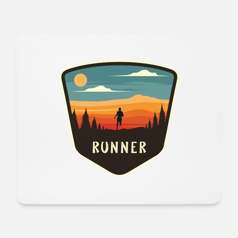 Runner Natur Wildness Laufen - Mousepad (Querformat) - Weiß