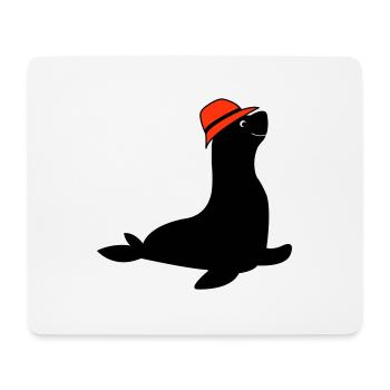 seehund anglerhut - Mousepad (Querformat) - Weiß - Vorne