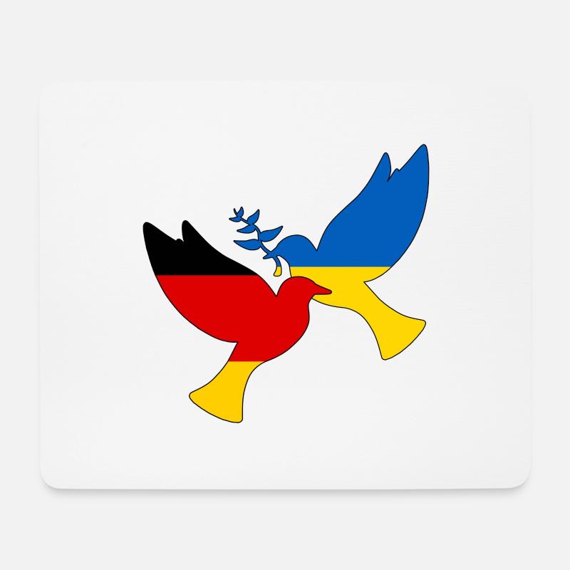 Ukraine Deutschland Friedenstaube Unterstützung - Mousepad (Querformat) - Weiß