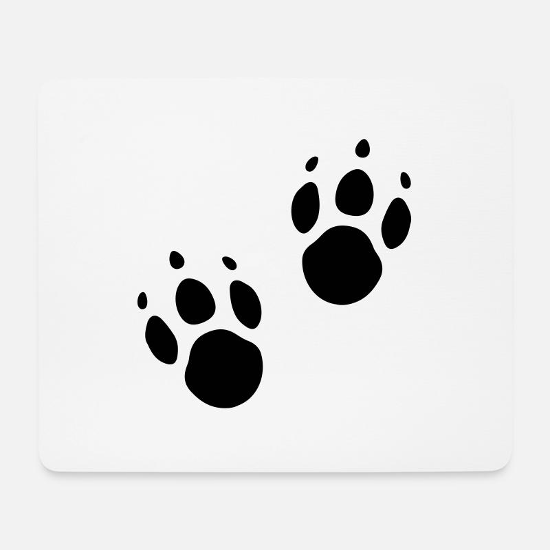 Tierspur Pfotenabdruck Tierfreund - Mousepad (Querformat) - Weiß