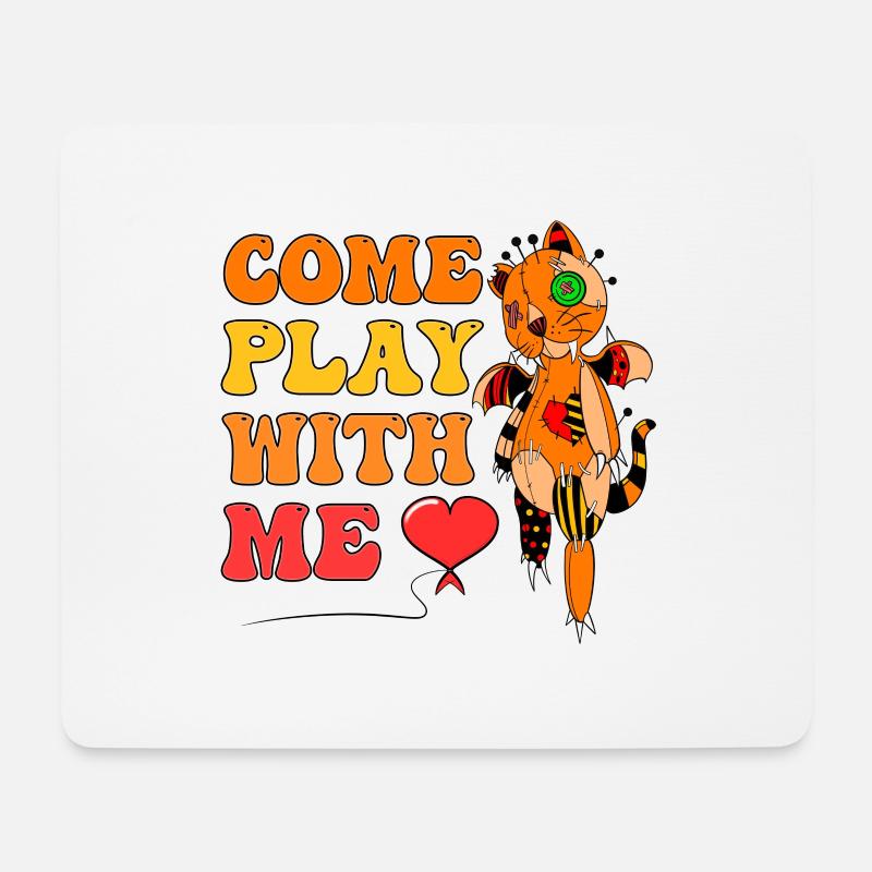 Come Play With Me Vampir - Kätzchen Geschenk - Mousepad (Querformat) - Weiß