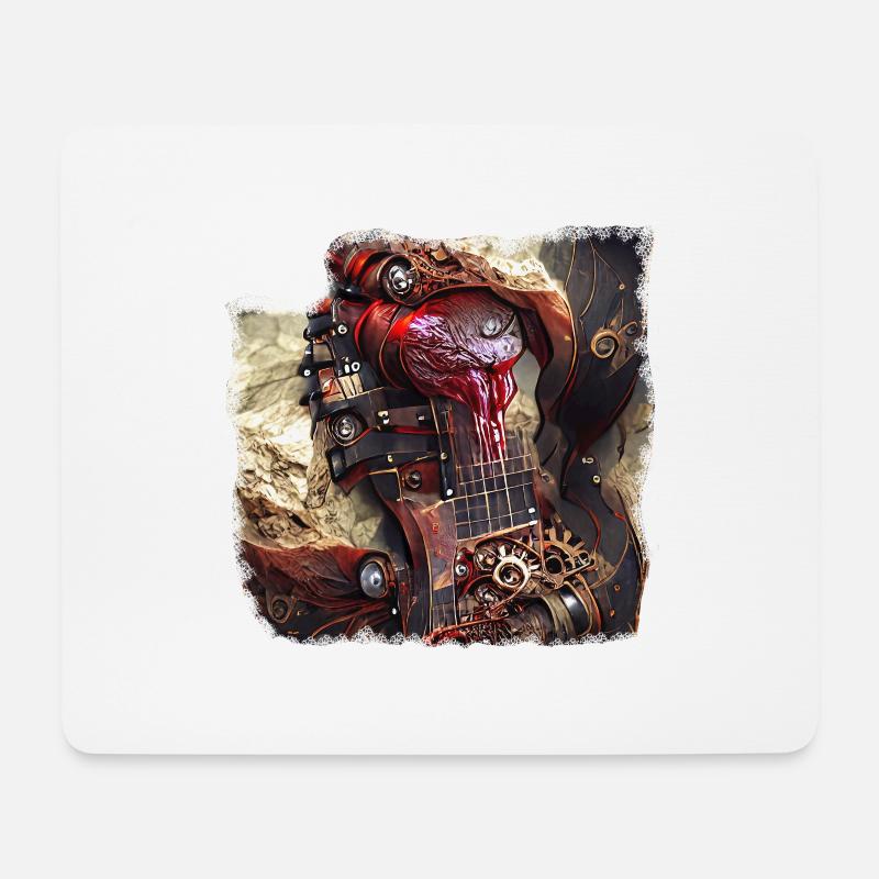 Steampunk Heartguitar - Mousepad (Querformat) - Weiß