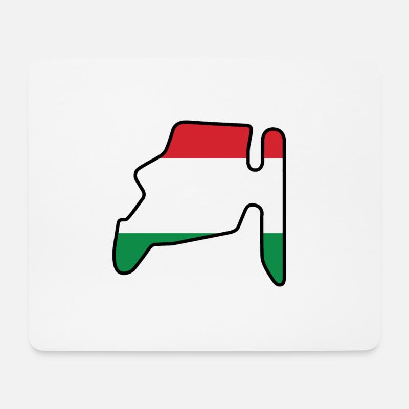 Ungarn Rennstrecke Mit Flagge - Mousepad (Querformat) - Weiß