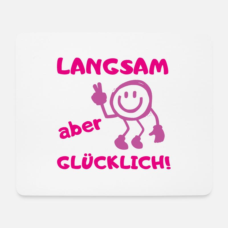 muddy run langsam glücklich Lauf Team Motto Shirt - Mousepad (Querformat) - Weiß