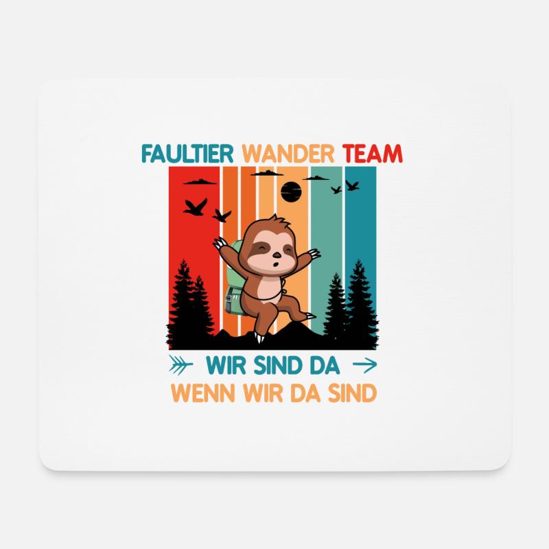 Faultier Wander Team - Mousepad (Querformat) - Weiß