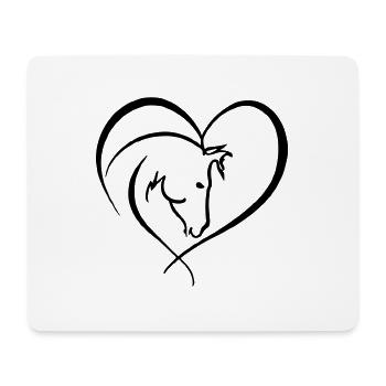 Pferd Herz Reiten Pferdebesitzerin - Mousepad (Querformat) - Weiß - Vorne