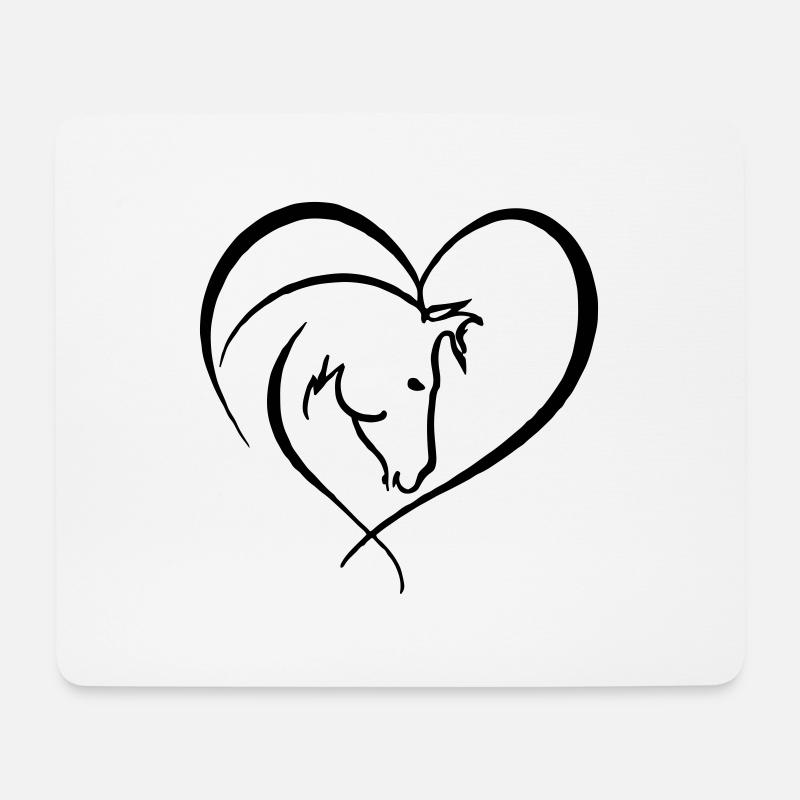 Pferd Herz Reiten Pferdebesitzerin - Mousepad (Querformat) - Weiß