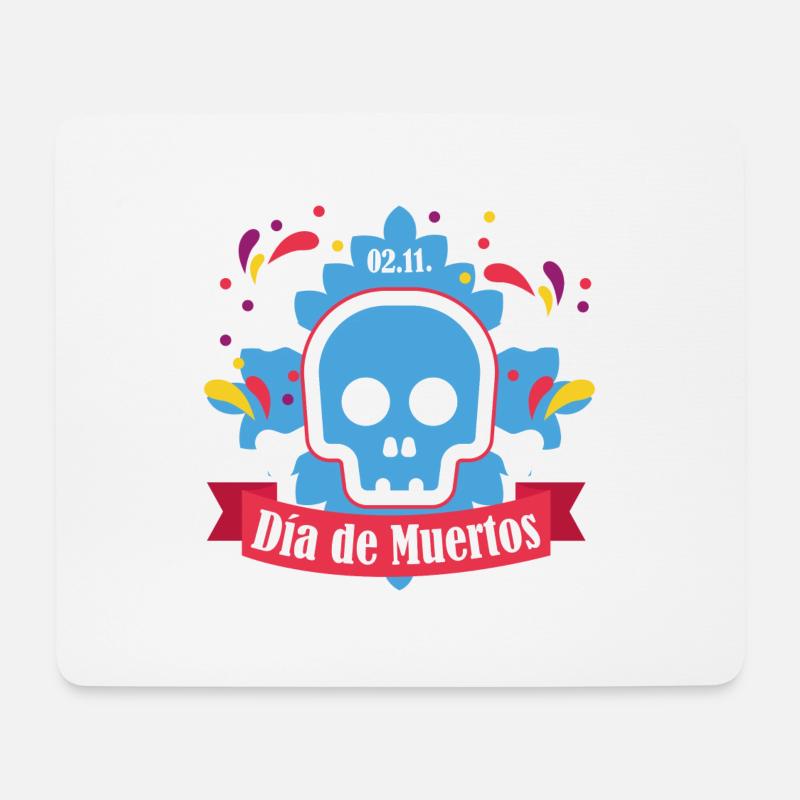 dia de muertos blau - Mousepad (Querformat) - Weiß