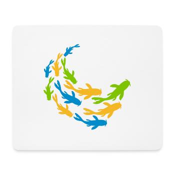 Banc coloré de poissons koi - Tapis de souris (format paysage) - blanc - Devant