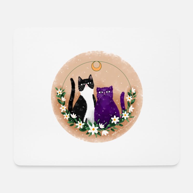 Two cats - Mouse Pad (horizontal) - white