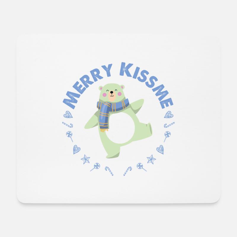 FROHE CHRISTEN BLAUER LIEBLICHER BÄR - Mousepad (Querformat) - Weiß