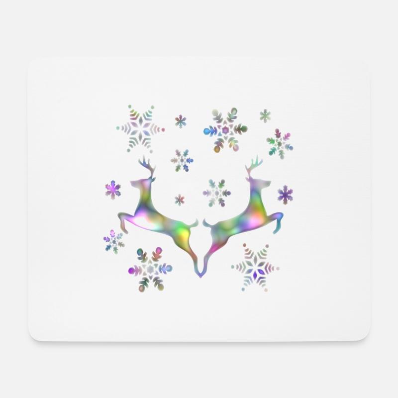 Rentier Weihnachten - Mousepad (Querformat) - Weiß