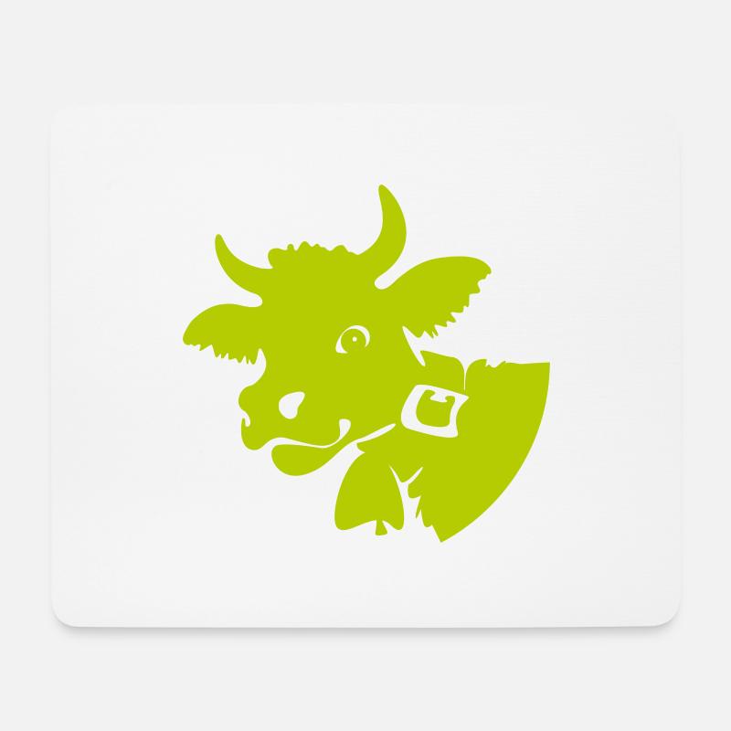 Kuh - Mousepad (Querformat) - Weiß
