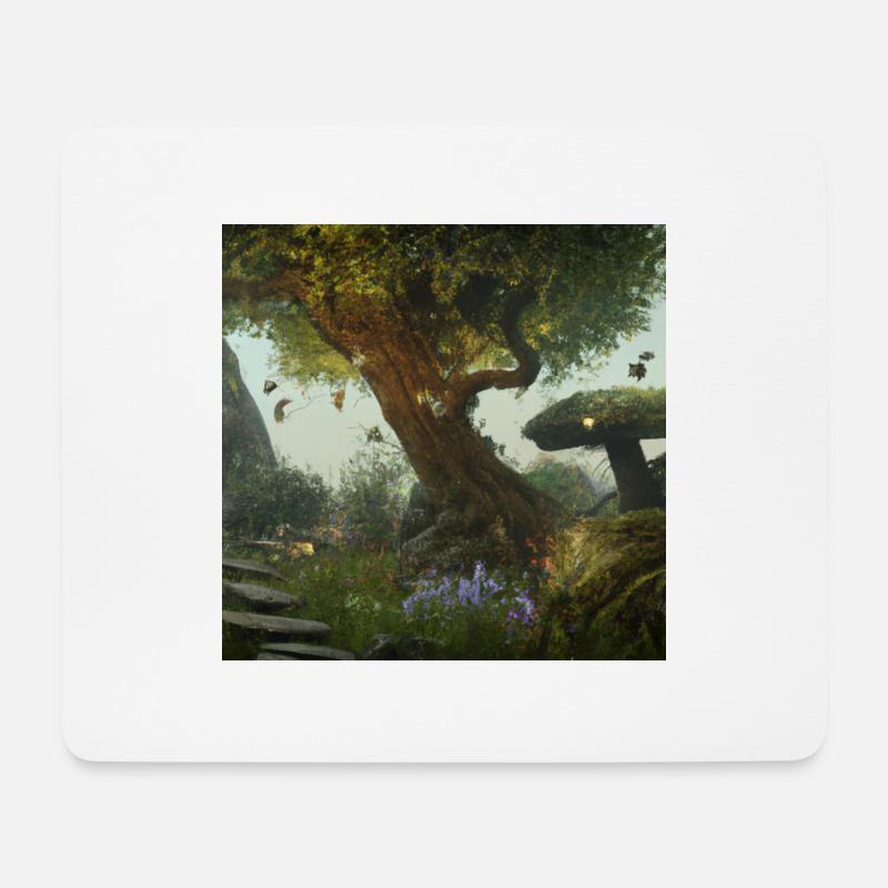 Magischer Wald - Mousepad (Querformat) - Weiß