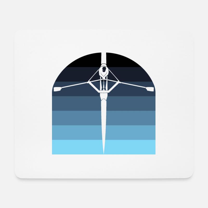 Rudern - Mousepad (Querformat) - Weiß