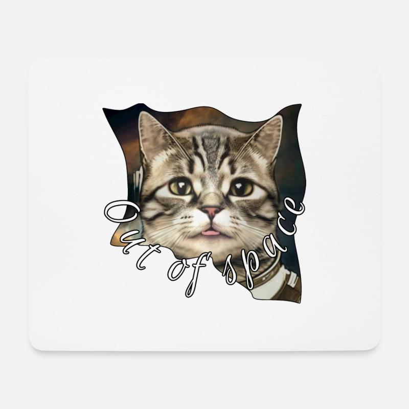 Space cat 7 - Mousepad (Querformat) - Weiß