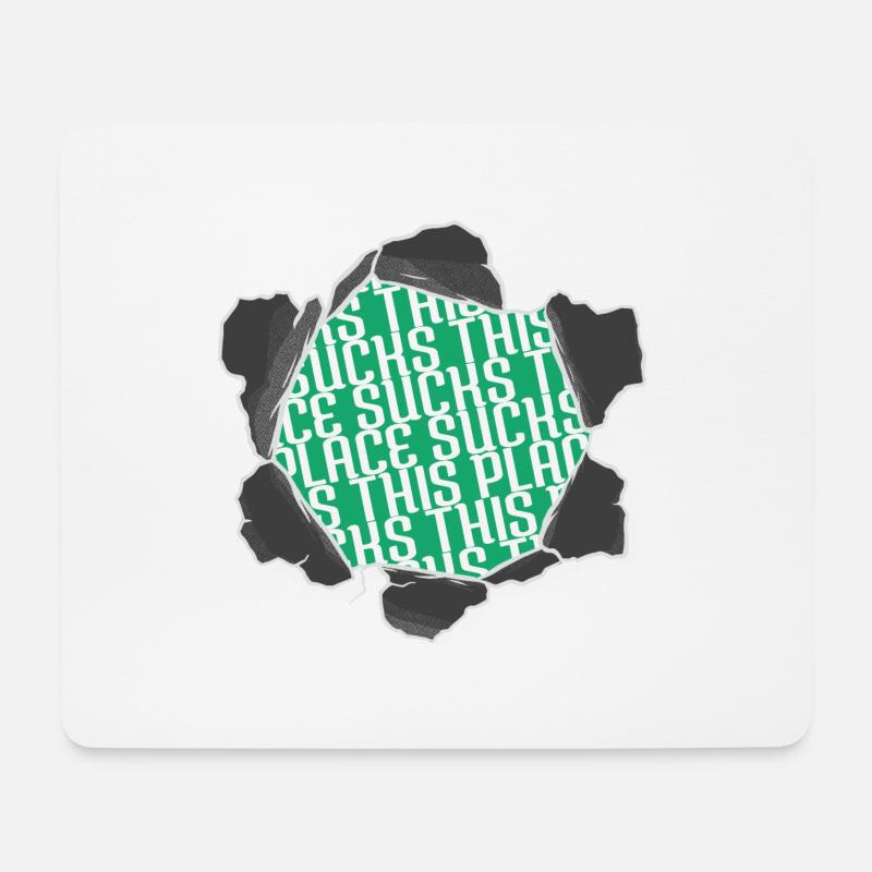 all alien i dont speak human geek birthday present - Mousepad (Querformat) - Weiß