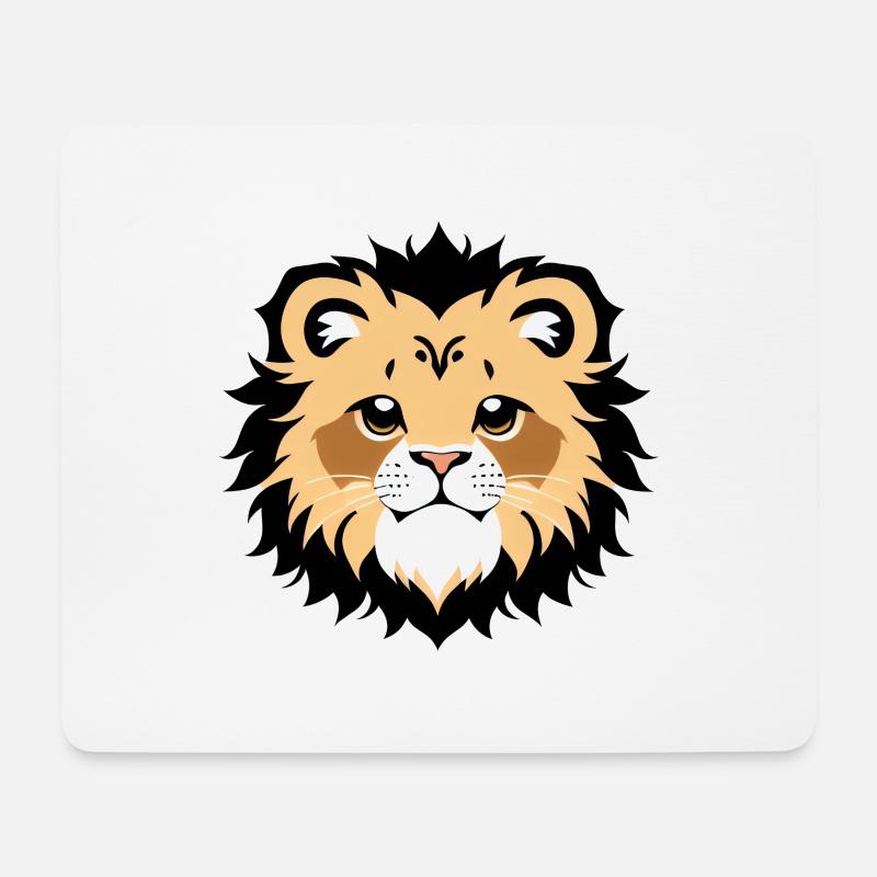 Königlich Cartoon Löwe Löwen Comic 15 - Mousepad (Querformat) - Weiß