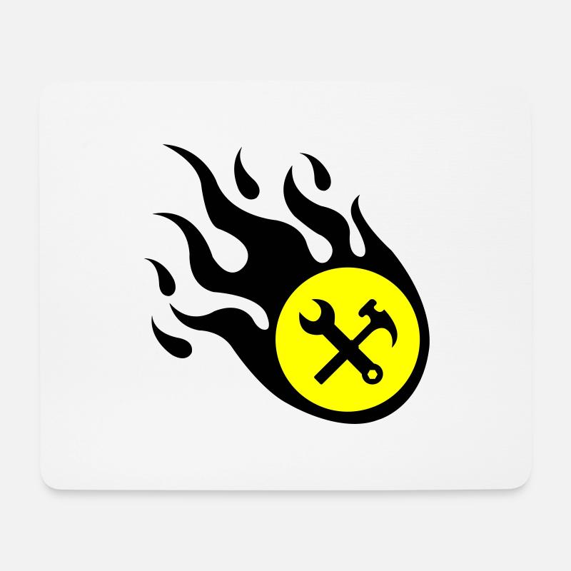 Handwerker Flamme - Mousepad (Querformat) - Weiß