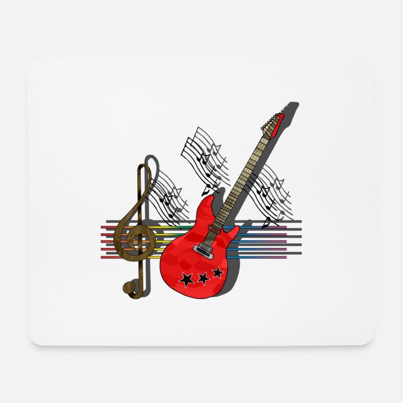 Gitarre - Mousepad (Querformat) - Weiß