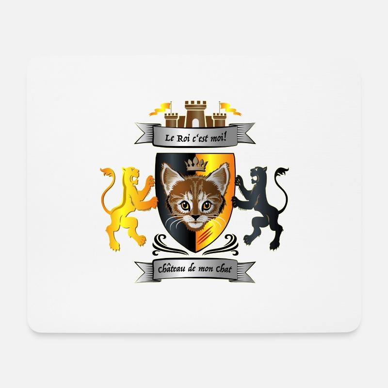 Aristokatze - Katze mit Schloss - Mousepad (Querformat) - Weiß