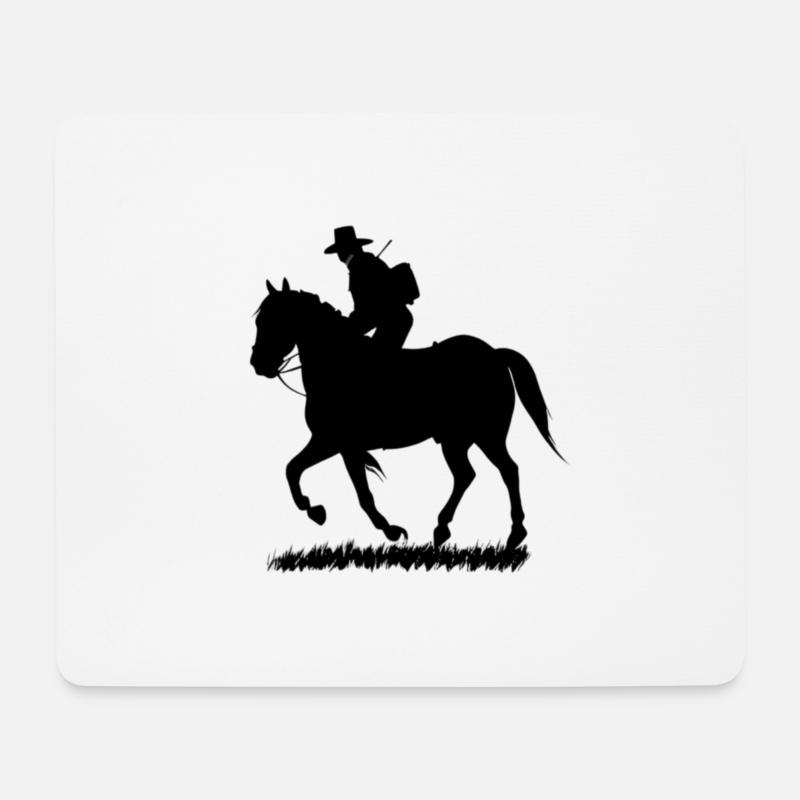 Reiten mit dem Reiter - Mousepad (Querformat) - Weiß