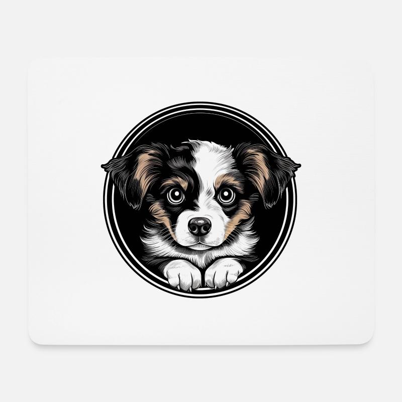 Süßer Hundewelpe - Mousepad (Querformat) - Weiß