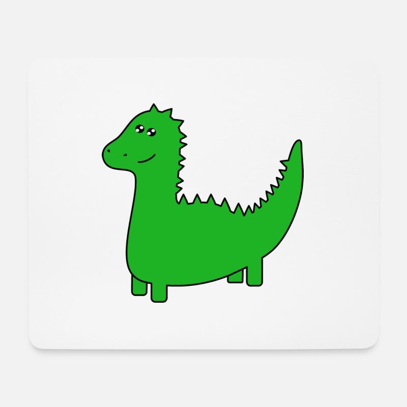 Kleiner freundlicher Dino - Mousepad (Querformat) - Weiß