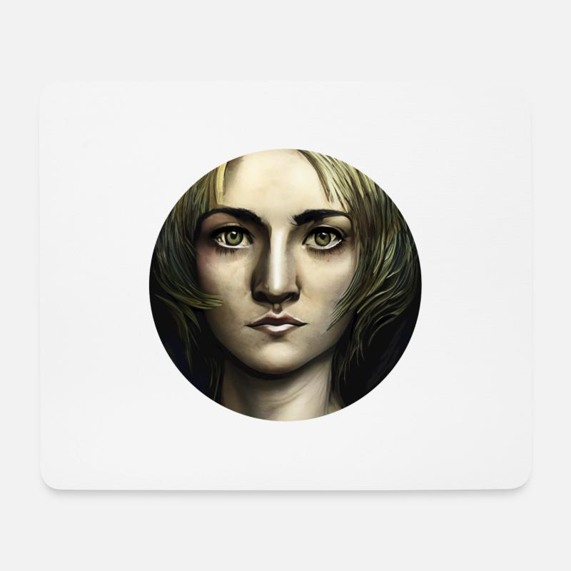 Woman Portrait - Abstract - Mousepad (Querformat) - Weiß