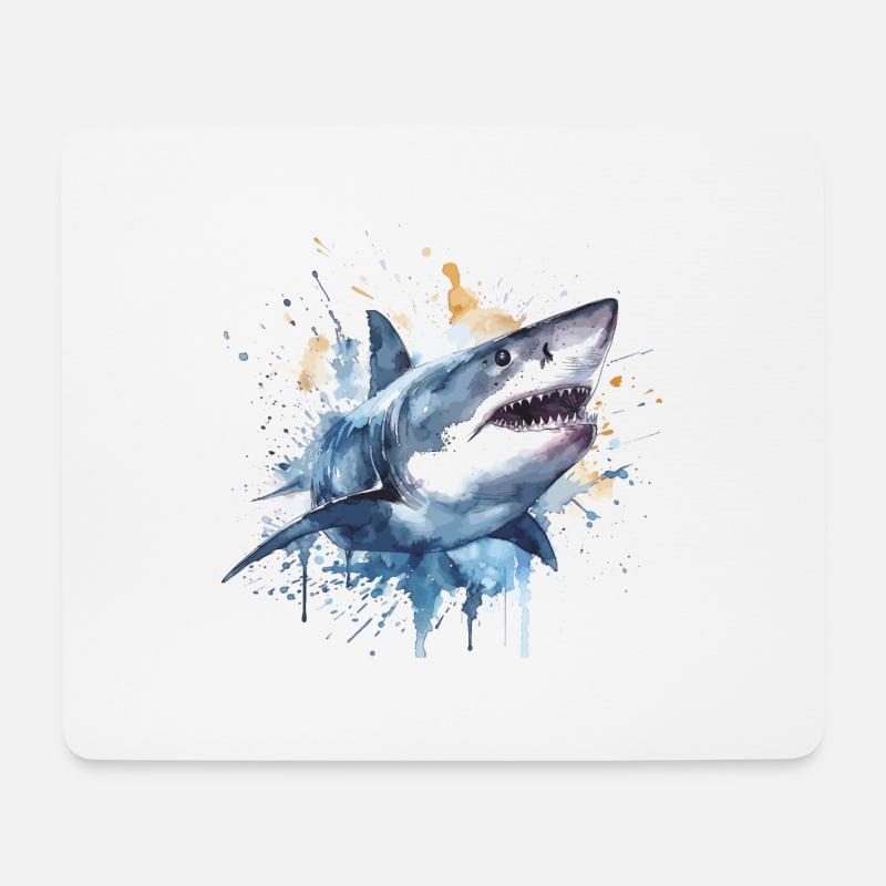 Weisser Hai 1 - Mousepad (Querformat) - Weiß