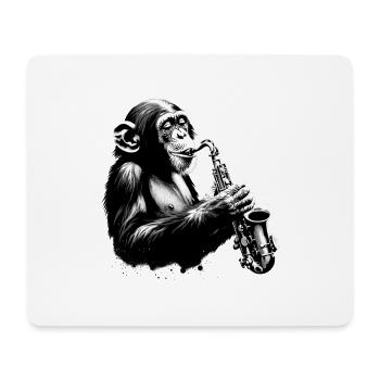 Saxophone Monkey Orchestra Street Art Banksy Style - Mouse Pad (horizontal) - white - Front
