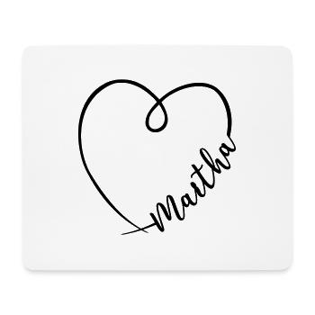 Martha Name Kalligrafie Herz - Mousepad (Querformat) - Weiß - Vorne