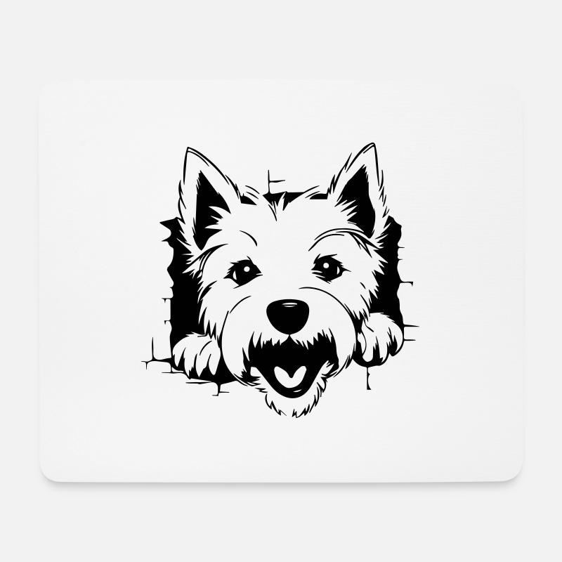 Terrier - Mousepad (Querformat) - Weiß