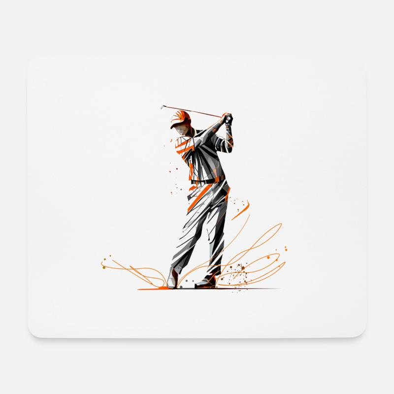 golf, Golfspieler, Golf tee - Mousepad (Querformat) - Weiß
