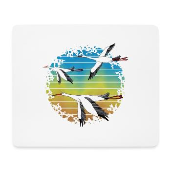 Störche - Mousepad (Querformat) - Weiß - Vorne