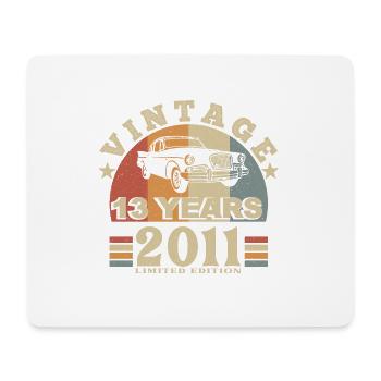 Vintage 2011 Born In 2011 13 Years Anniversary - Mouse Pad (horizontal) - white - Front