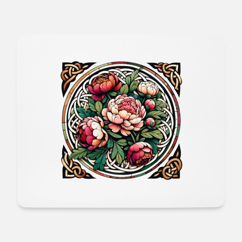 Pfingstrosen - Mousepad (Querformat) - Weiß