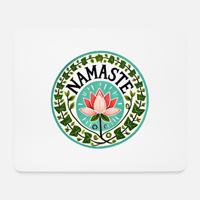 Namaste - Mousepad (Querformat) - Weiß