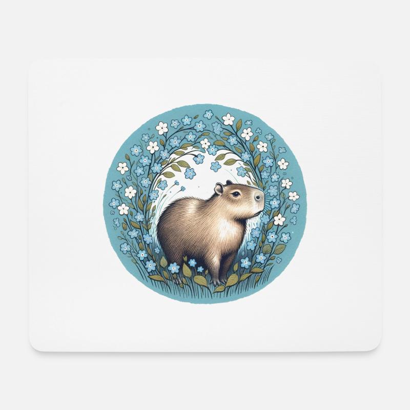 Capybara - Mousepad (Querformat) - Weiß