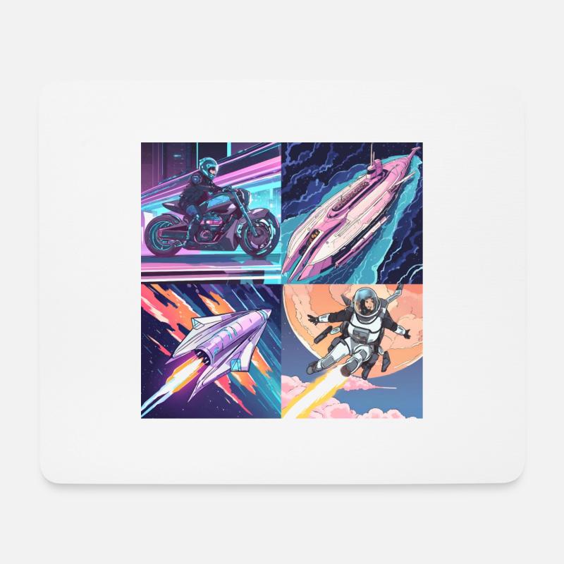 Zunkunft im Weltall - Mousepad (Querformat) - Weiß