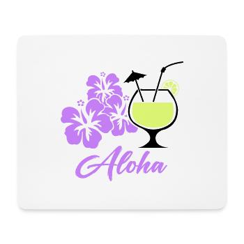Hawaii Hibiskus Cocktail Aloha - Mousepad (Querformat) - Weiß - Vorne