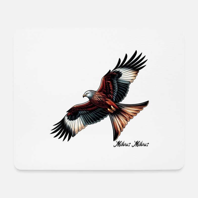 Rotmilan Greifvogel Milvus Milvus - Mousepad (Querformat) - Weiß
